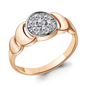 Кольцо из золочёного серебра AQUAMARINE А68518А-пк с фианитом А68518А-пк фото