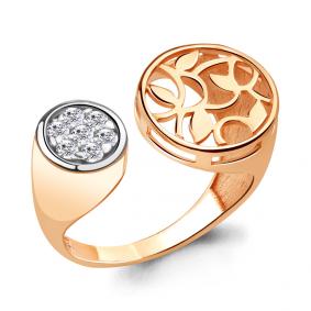 Кольцо из золочёного серебра AQUAMARINE А68519А-пк с фианитом А68519А-пк фото