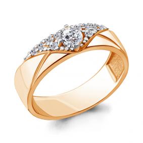 Кольцо из золочёного серебра AQUAMARINE А68525А-п с фианитом А68525А-п фото