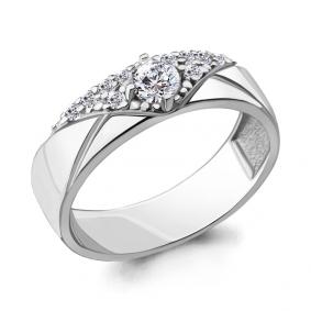 Серебряное кольцо AQUAMARINE А68525А с фианитом А68525А фото