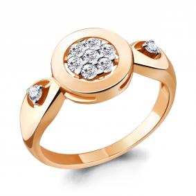 Кольцо из золочёного серебра AQUAMARINE А68526А-п с фианитом А68526А-п фото