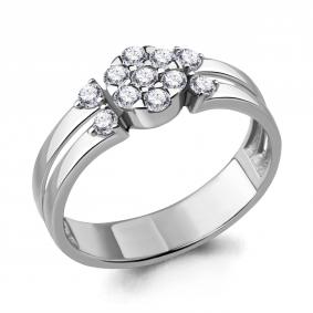 Серебряное кольцо AQUAMARINE А68528А с фианитом А68528А фото