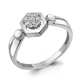 Серебряное кольцо AQUAMARINE А68529А с фианитом А68529А фото