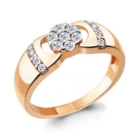 Кольцо из золочёного серебра AQUAMARINE А68530А-п с фианитом А68530А-п фото