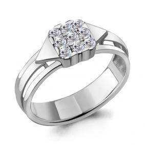 Серебряное кольцо AQUAMARINE А68531А с фианитом А68531А фото