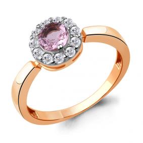 Кольцо из золочёного серебра AQUAMARINE А68539АВ-п с фианитом А68539АВ-п фото