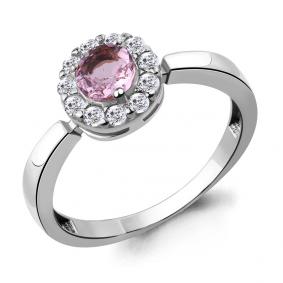 Серебряное кольцо AQUAMARINE А68539АВ с фианитом А68539АВ фото