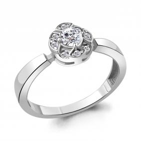Серебряное кольцо AQUAMARINE А68540А с фианитом А68540А фото