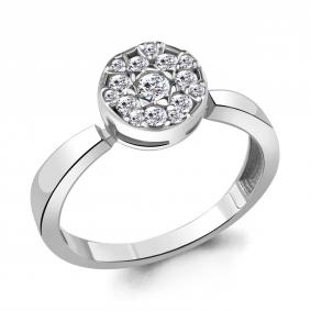 Серебряное кольцо AQUAMARINE А68541А с фианитом А68541А фото