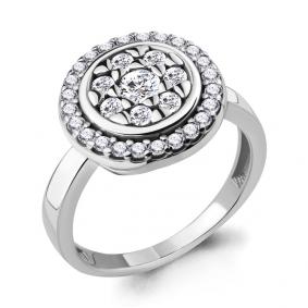 Серебряное кольцо AQUAMARINE А68545А с фианитом А68545А фото