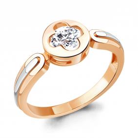 Кольцо из золочёного серебра AQUAMARINE А68550-пк с фианитом А68550-пк фото