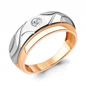 Кольцо из золочёного серебра AQUAMARINE А68559А-пк с фианитом А68559А-пк фото