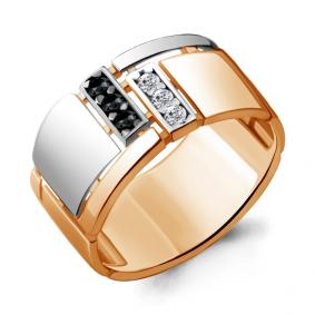 Кольцо из золочёного серебра AQUAMARINE А68606АЧ-пк с фианитом и шпинелью А68606АЧ-пк фото