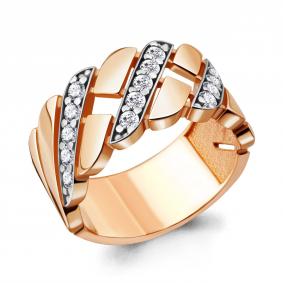 Кольцо из золочёного серебра AQUAMARINE А68607А-п с фианитом А68607А-п фото