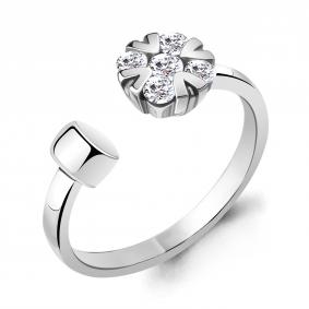 Серебряное кольцо AQUAMARINE А68623А с фианитом А68623А фото