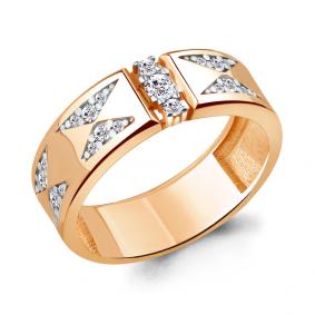 Кольцо из золочёного серебра AQUAMARINE А68631А-п с фианитом А68631А-п фото