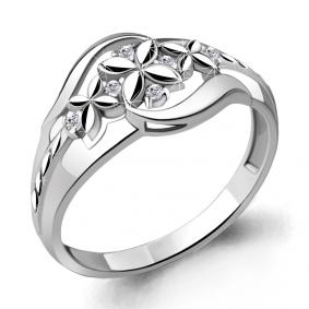 Серебряное кольцо AQUAMARINE А68639А с фианитом А68639А фото