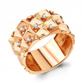 Кольцо из золочёного серебра AQUAMARINE А68653А-п с фианитом А68653А-п фото