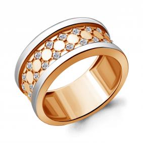 Кольцо из золочёного серебра AQUAMARINE А68654А-пк с фианитом А68654А-пк фото