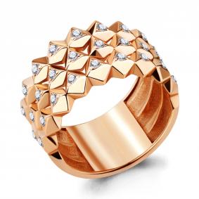 Кольцо из золочёного серебра AQUAMARINE А68656А-п с фианитом А68656А-п фото