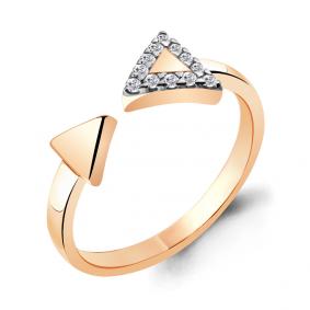 Кольцо из золочёного серебра AQUAMARINE А68674А-п с фианитом А68674А-п фото