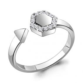 Серебряное кольцо AQUAMARINE А68675А с фианитом А68675А фото