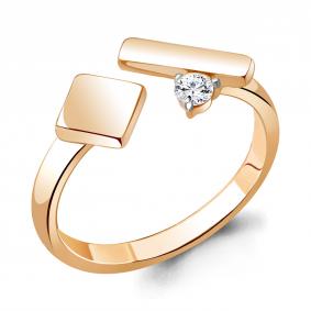 Кольцо из золочёного серебра AQUAMARINE А68677А-п с фианитом А68677А-п фото