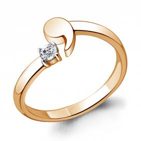 Кольцо из золочёного серебра AQUAMARINE А68678А-п с фианитом А68678А-п фото