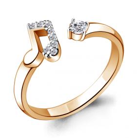 Кольцо из золочёного серебра AQUAMARINE А68679А-п с фианитом А68679А-п фото