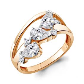 Кольцо из золочёного серебра AQUAMARINE А68693А-пк с фианитом А68693А-пк фото