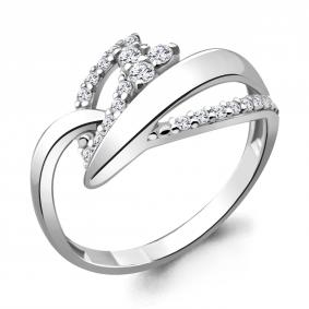 Серебряное кольцо AQUAMARINE А68708А с фианитом А68708А фото