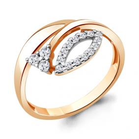 Кольцо из золочёного серебра AQUAMARINE А68709А-п с фианитом А68709А-п фото