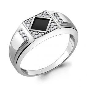Серебряное кольцо AQUAMARINE А68722АЧ с фианитом А68722АЧ фото