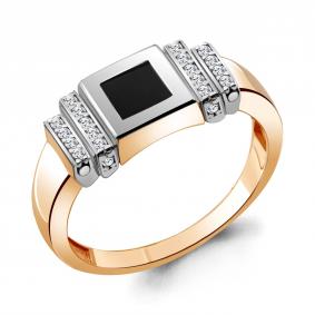 Кольцо из золочёного серебра AQUAMARINE А68724АЧ-пк с фианитом А68724АЧ-пк фото