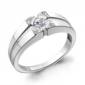 Серебряное кольцо AQUAMARINE А68727А с фианитом А68727А фото