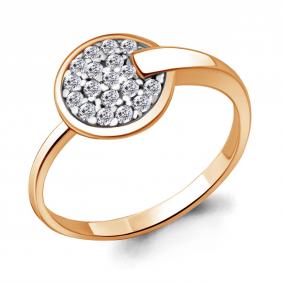 Кольцо из золочёного серебра AQUAMARINE А68750А-п с фианитом А68750А-п фото