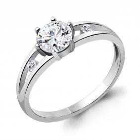 Серебряное кольцо AQUAMARINE А68784А с фианитом А68784А фото