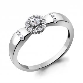 Серебряное кольцо AQUAMARINE А68811А с фианитом А68811А фото