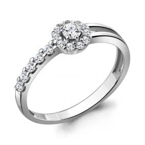 Серебряное кольцо AQUAMARINE А68812А с фианитом А68812А фото