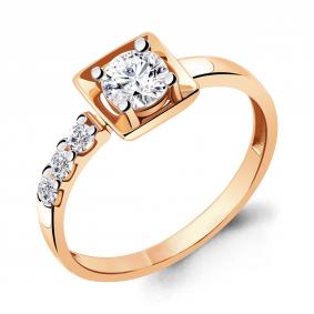 Кольцо из золочёного серебра AQUAMARINE А68816А-пк с Swarovski А68816А-пк фото