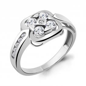 Серебряное кольцо AQUAMARINE А68822А с фианитом А68822А фото