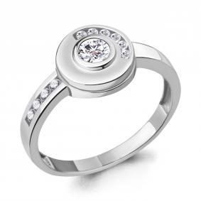 Серебряное кольцо AQUAMARINE А68825А с фианитом А68825А фото