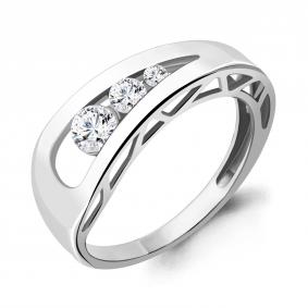 Серебряное кольцо AQUAMARINE А68828А с фианитом А68828А фото