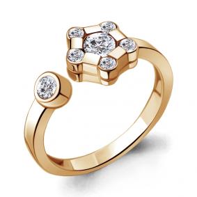 Кольцо из золочёного серебра AQUAMARINE А68830А-п с фианитом А68830А-п фото