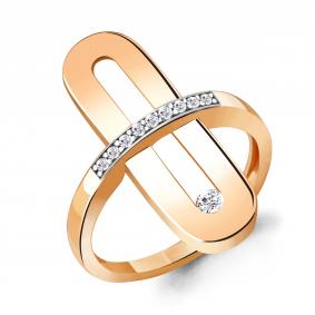 Кольцо из золочёного серебра AQUAMARINE А68834А-п с фианитом А68834А-п фото