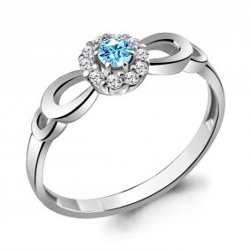 Серебряное кольцо AQUAMARINE А68843АБ с фианитом и шпинелью А68843АБ фото