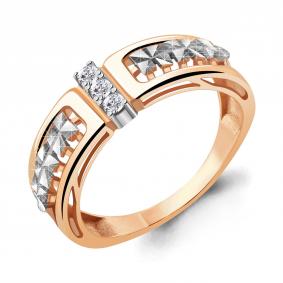 Кольцо из золочёного серебра AQUAMARINE А68844А-пк с фианитом А68844А-пк фото