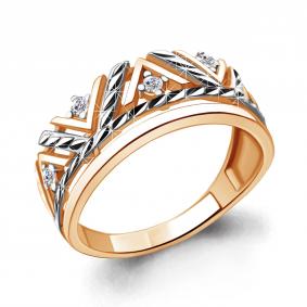Кольцо из золочёного серебра AQUAMARINE А68845А-пк с фианитом А68845А-пк фото