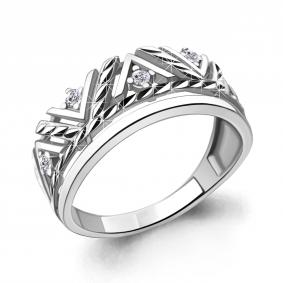Серебряное кольцо AQUAMARINE А68845А с фианитом А68845А фото