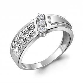 Серебряное кольцо AQUAMARINE А68849А с фианитом А68849А фото